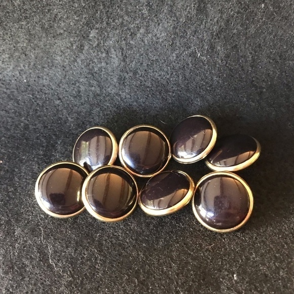 8 black & gold buttons - Picture 1 of 4